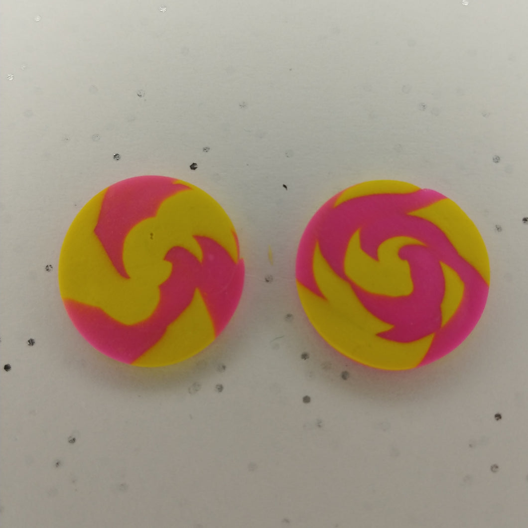 Candy swirl polymer clay earrings