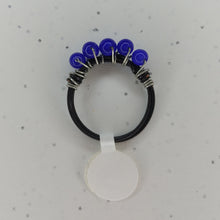 Load image into Gallery viewer, Blue wire wrapped beaded ring
