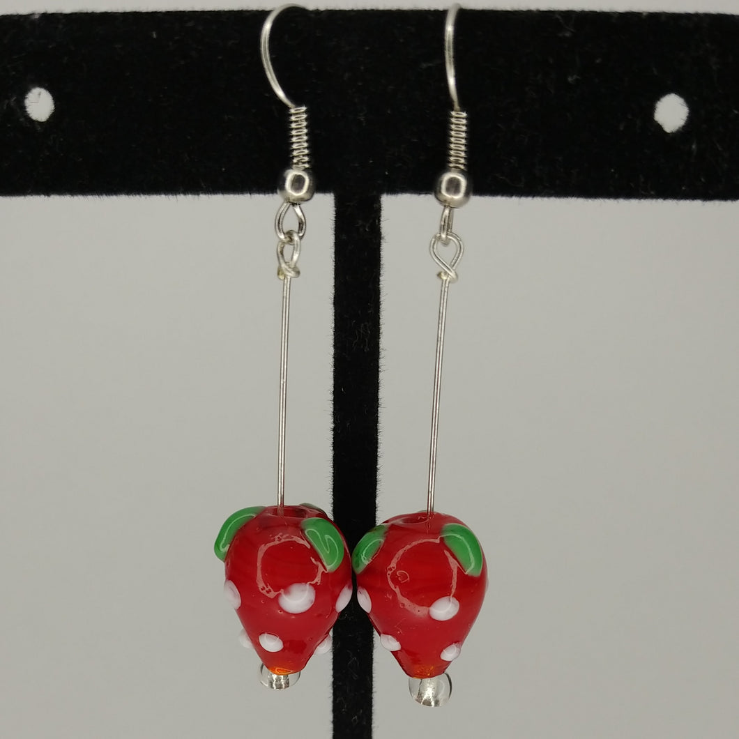 Red strawberry earrings