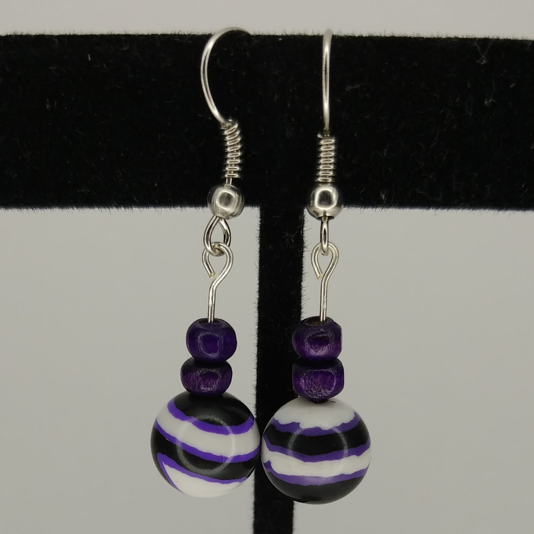 Purple swirl earrings