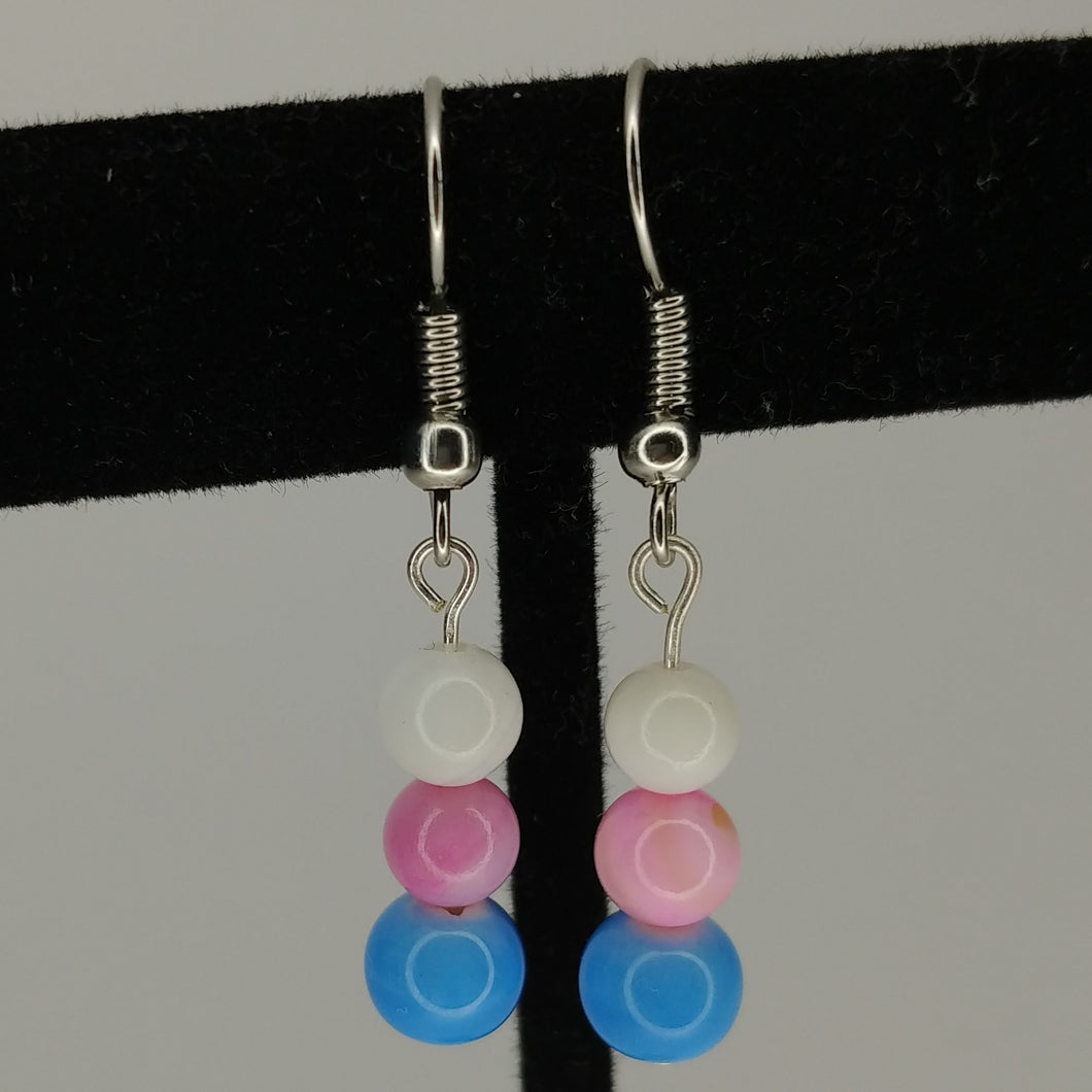 Accidental trans pride flag earrings