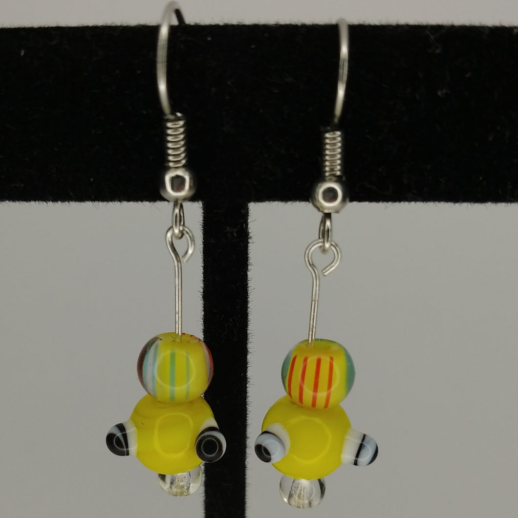 Yellow beaded earrings