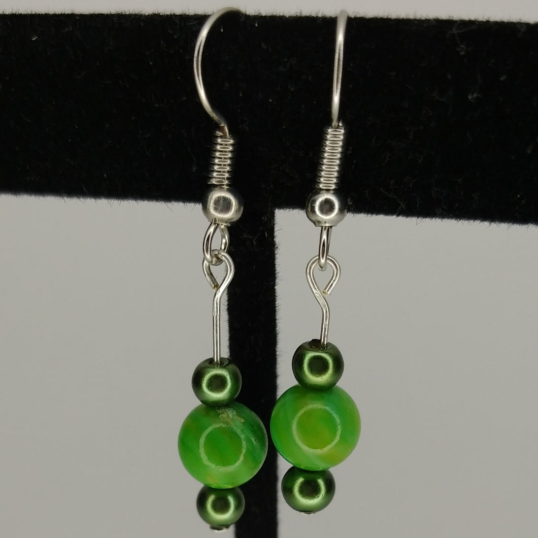 Green beaded earrings